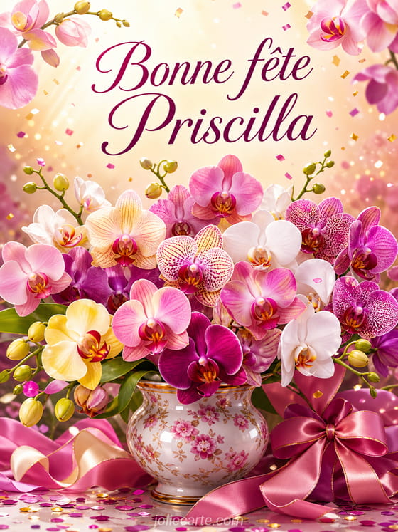 Carte bonne fĂȘte Priscilla