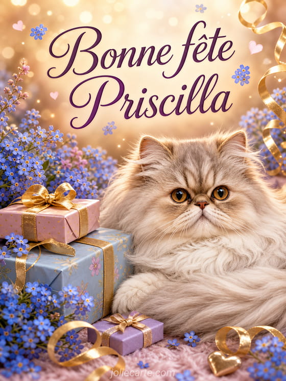 Carte bonne fĂȘte Priscilla