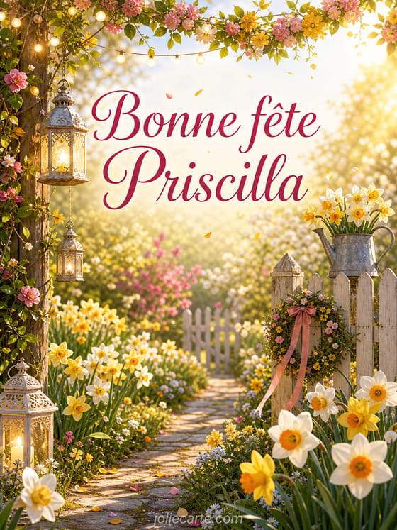 Carte bonne fĂȘte Priscilla