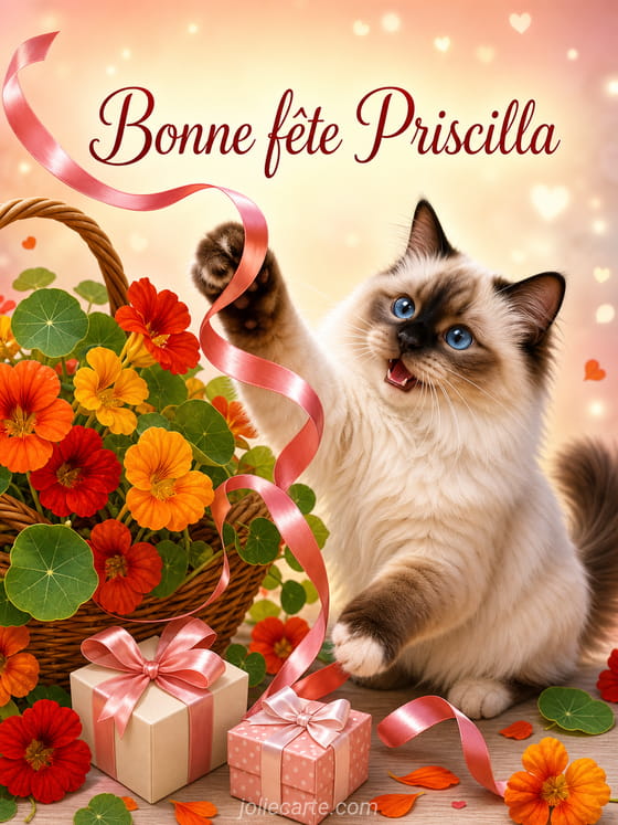 Carte bonne fĂȘte Priscilla