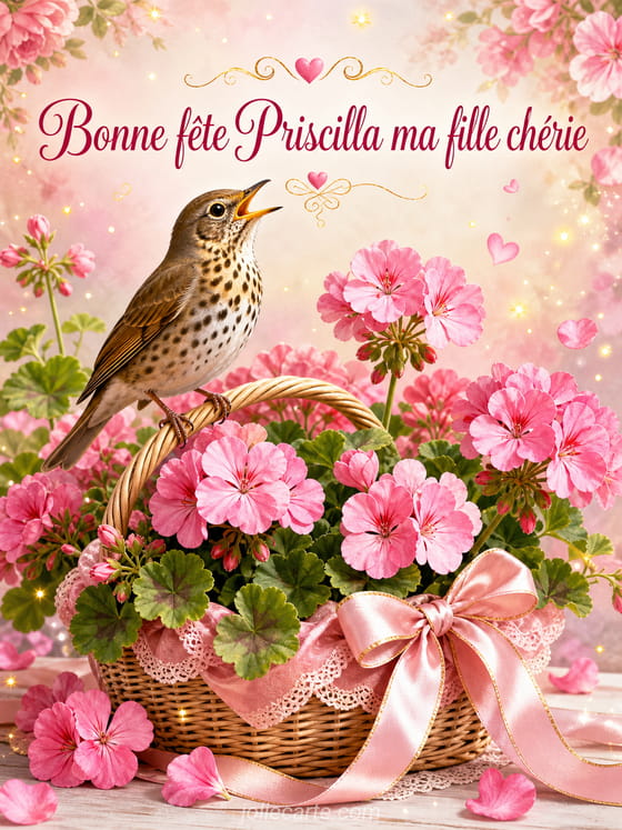 Carte bonne fĂȘte Priscilla