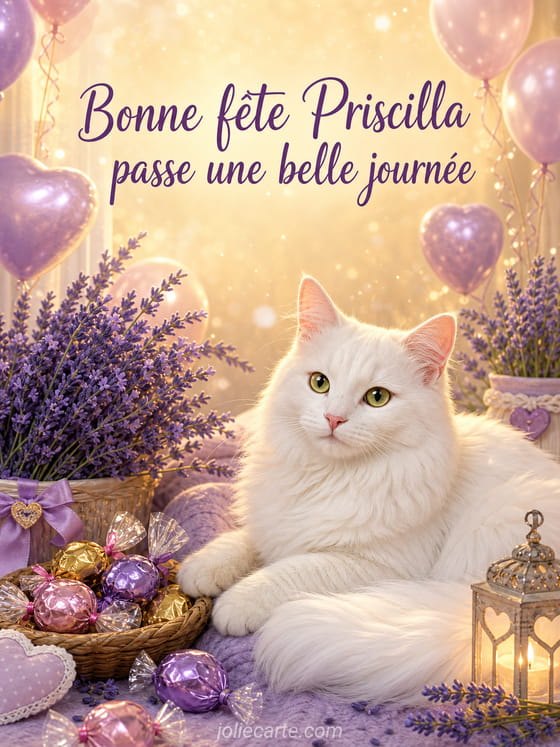 Carte bonne fĂȘte Priscilla