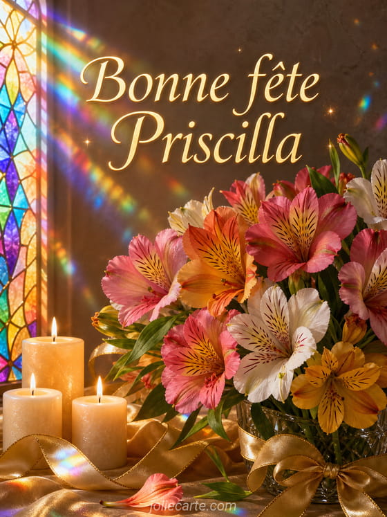 Carte bonne fĂȘte Priscilla