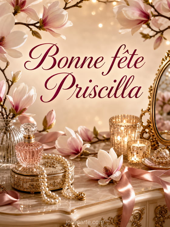 Carte bonne fĂȘte Priscilla
