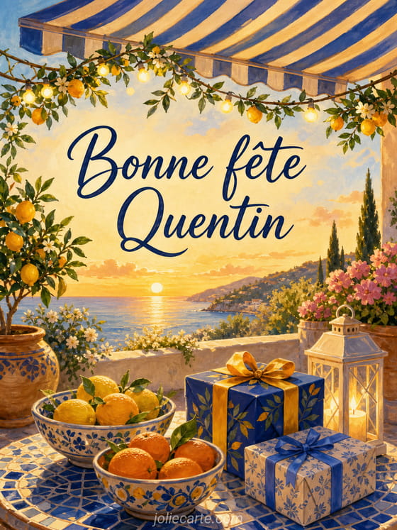 Carte bonne fĂȘte Quentin