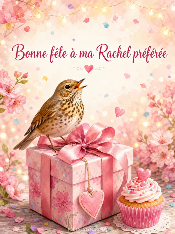 Carte bonne fĂȘte Rachel