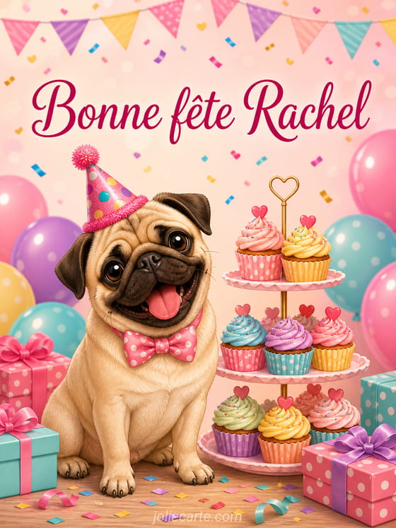 Carte bonne fĂȘte Rachel