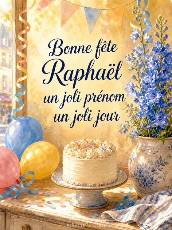 Carte bonne fête Raphaël