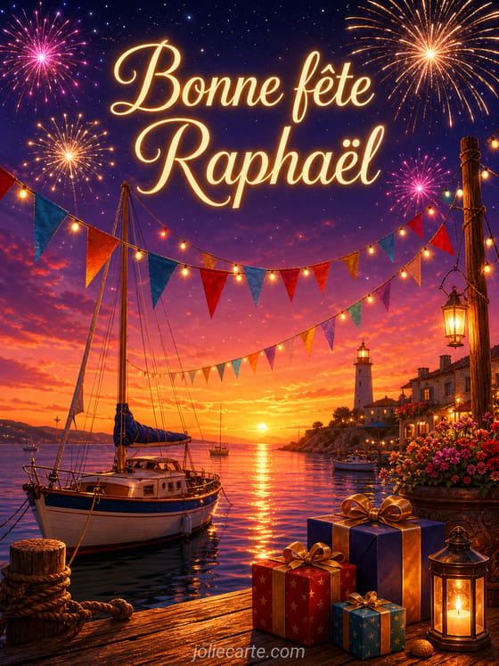 Carte bonne fête Raphaël