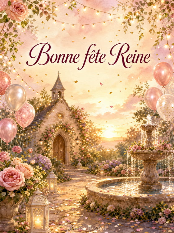 Carte bonne fête Reine