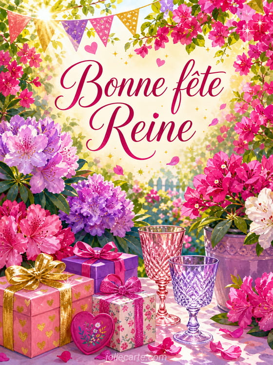 Carte bonne fête Reine