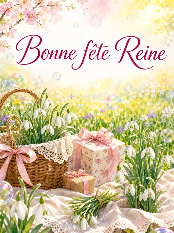 Carte bonne fête Reine