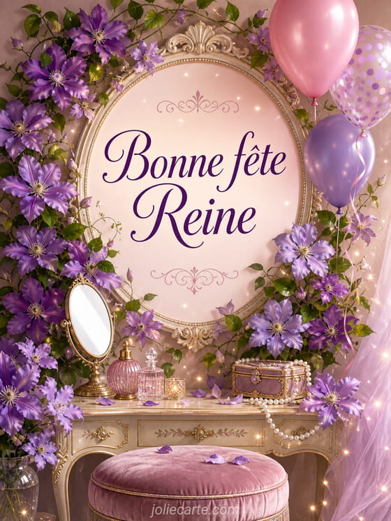Carte bonne fête Reine