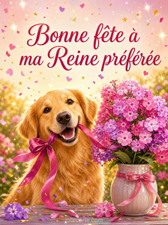 Carte bonne fête Reine