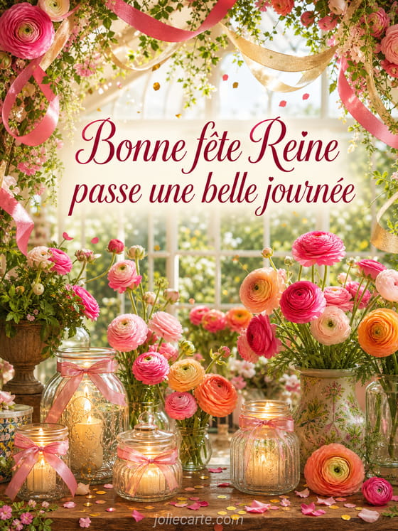 Carte bonne fête Reine