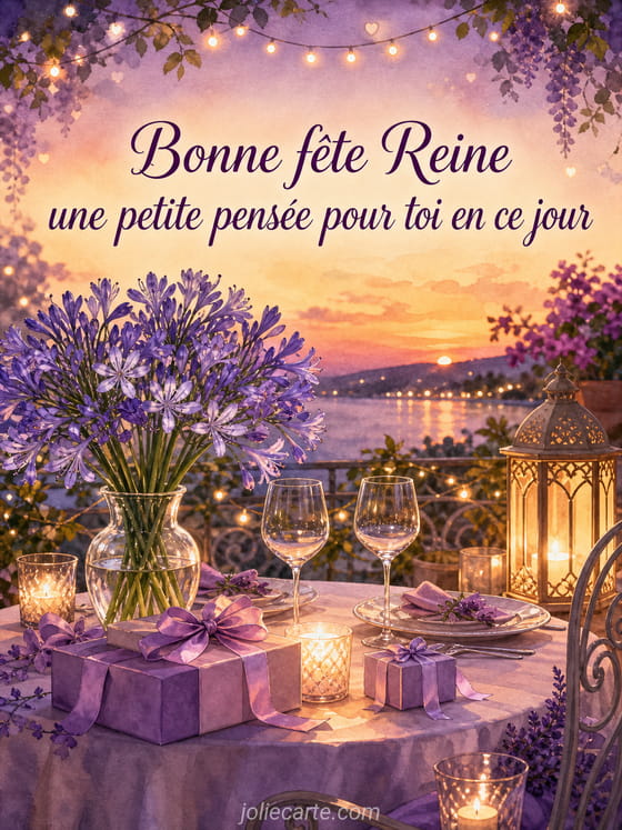 Carte bonne fête Reine