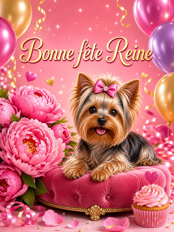 Carte bonne fête Reine