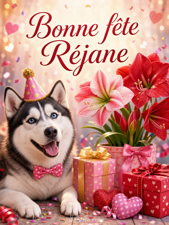 Carte bonne fête Réjane