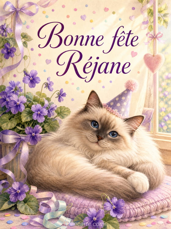 Carte bonne fête Réjane