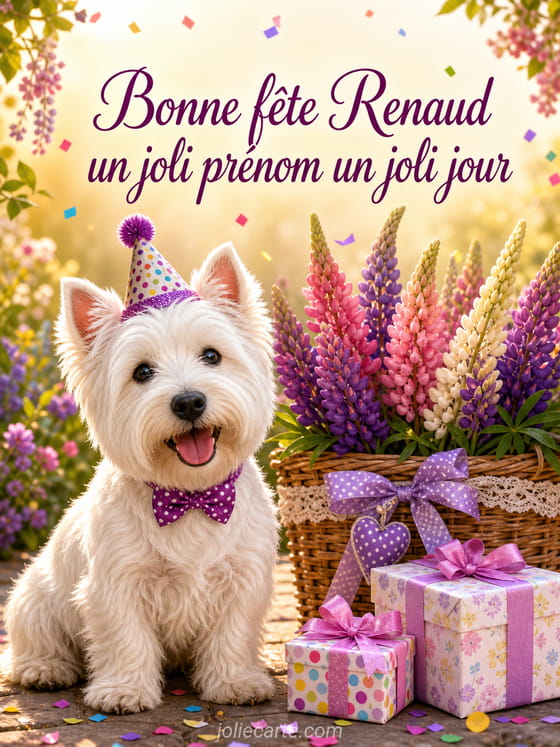 Carte bonne fête Renaud