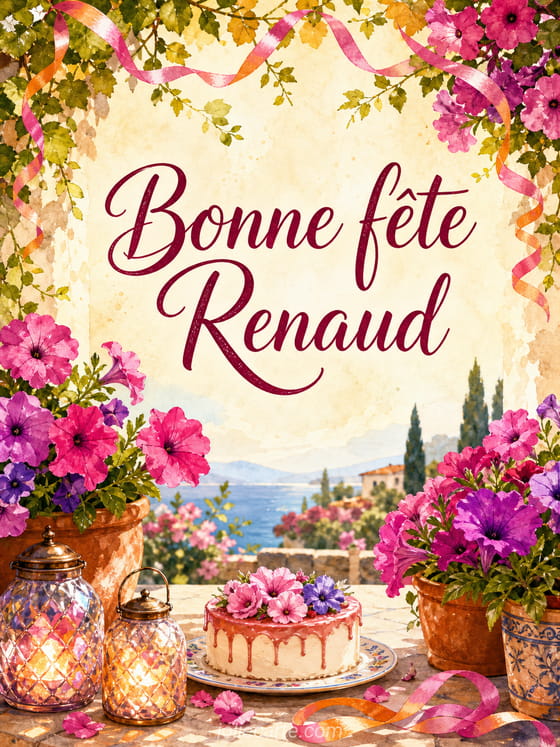 Carte bonne fête Renaud