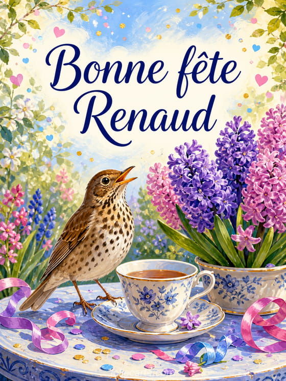 Carte bonne fête Renaud