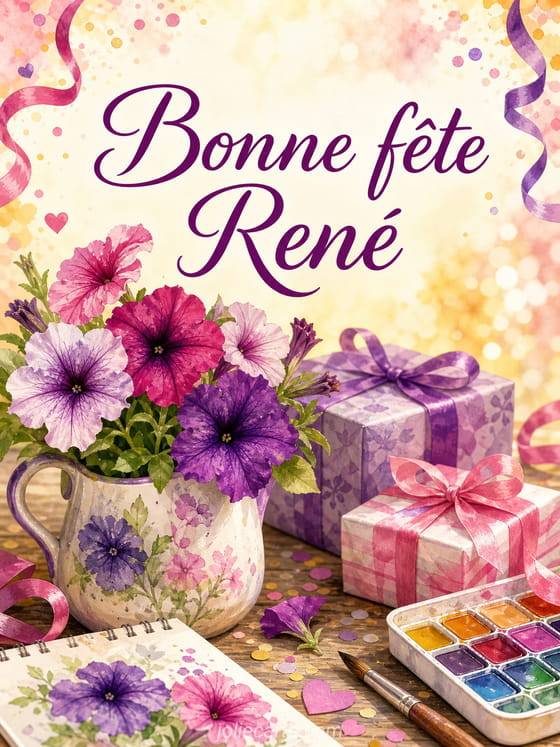 Carte bonne fête René