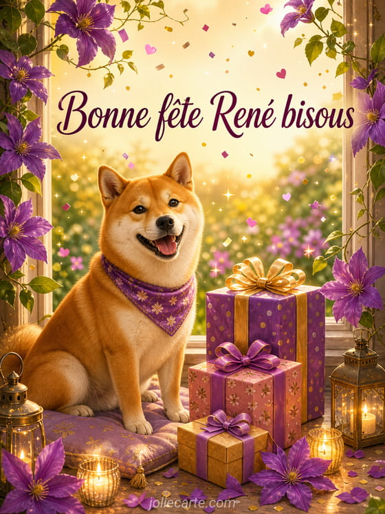 Carte bonne fête René