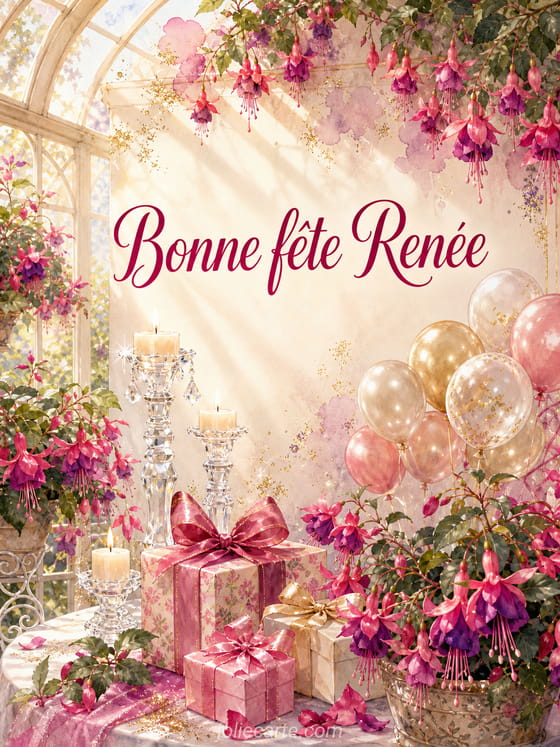 Carte bonne fĂȘte RenĂ©e