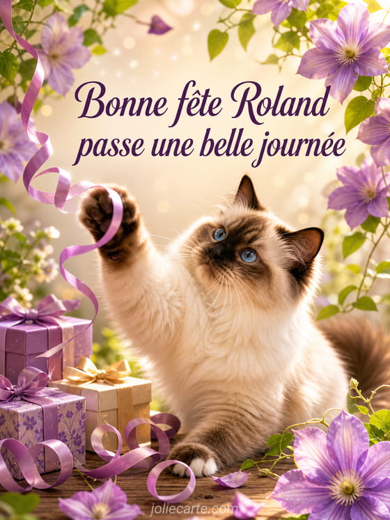 Carte bonne fête Roland