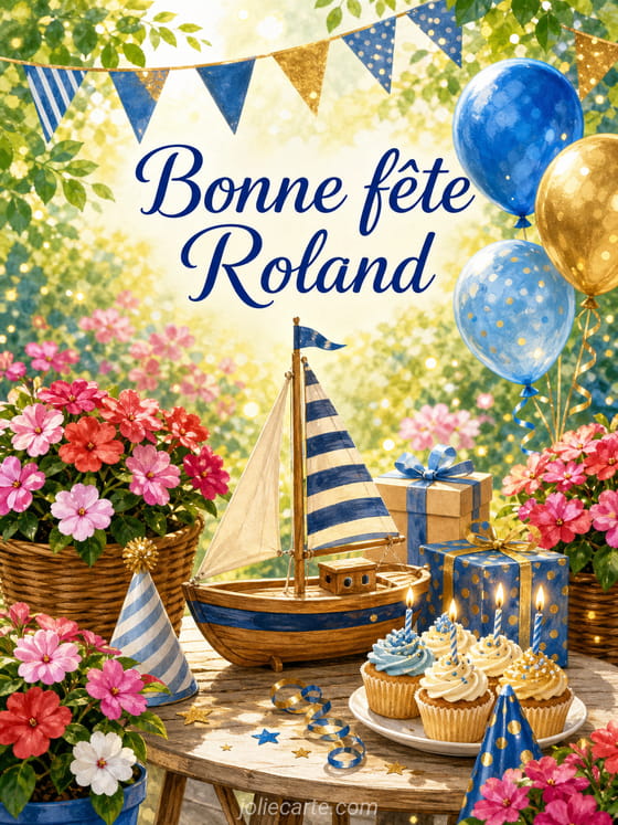 Carte bonne fête Roland