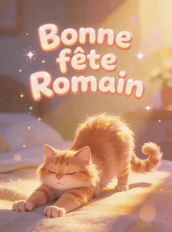 Carte bonne fête Romain animée