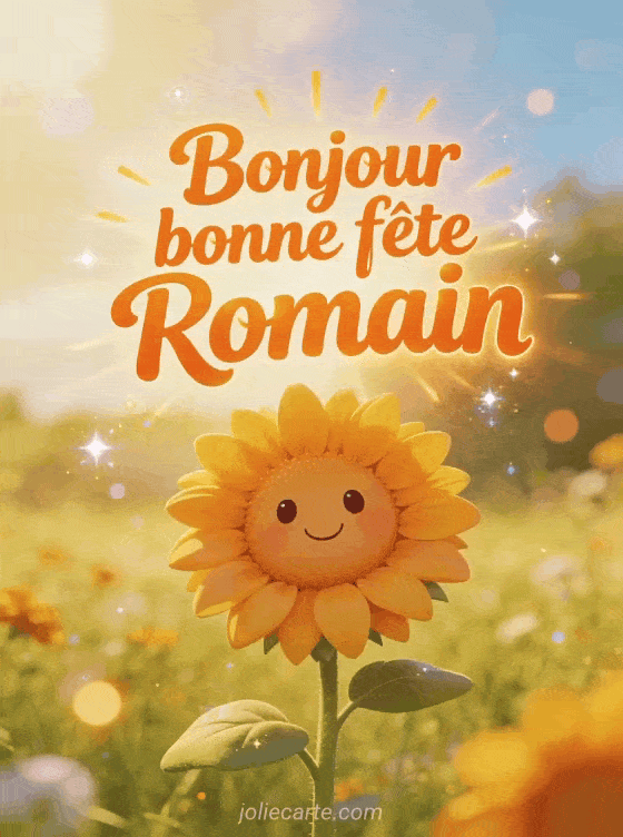 Carte bonne fête Romain animée