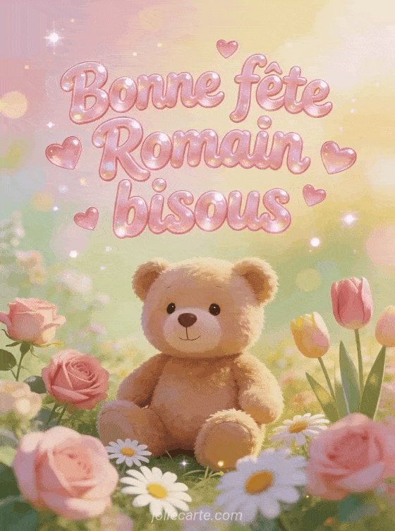Carte bonne fête Romain animée