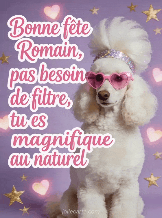Carte bonne fête Romain animée