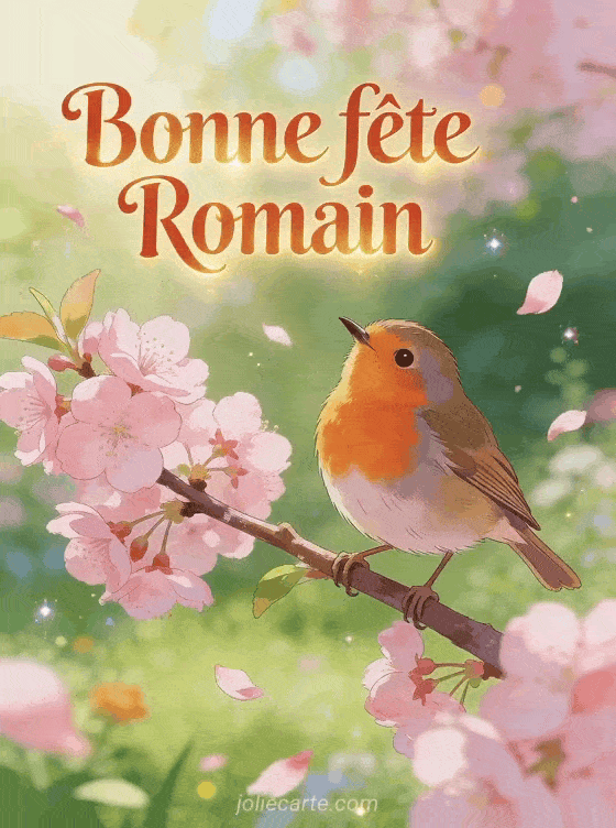 Carte bonne fête Romain animée