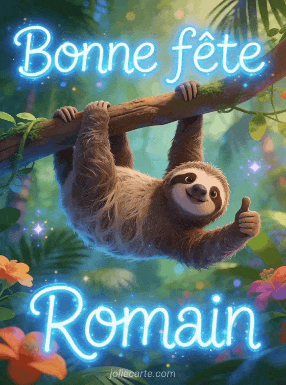 Carte bonne fête Romain animée