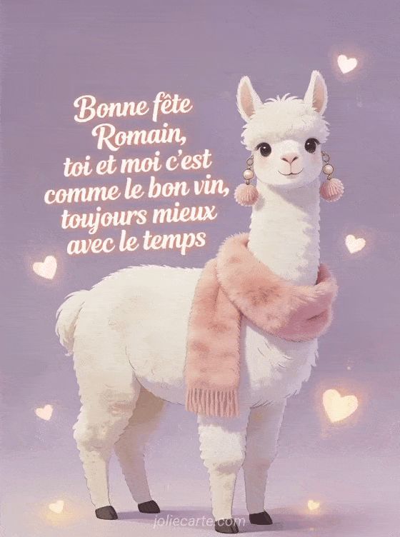 Carte bonne fête Romain animée