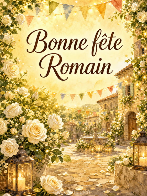 Carte bonne fête Romain