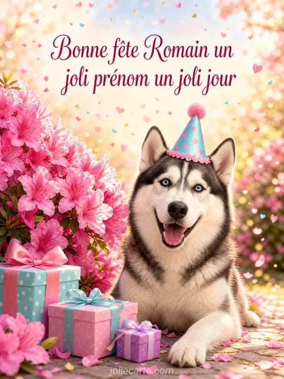 Carte bonne fête Romain