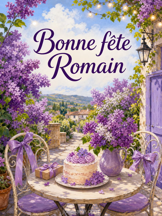 Carte bonne fête Romain
