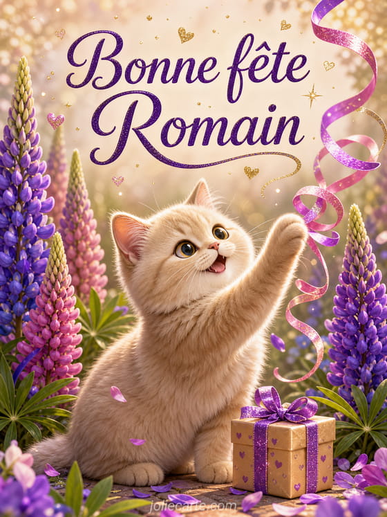 Carte bonne fête Romain