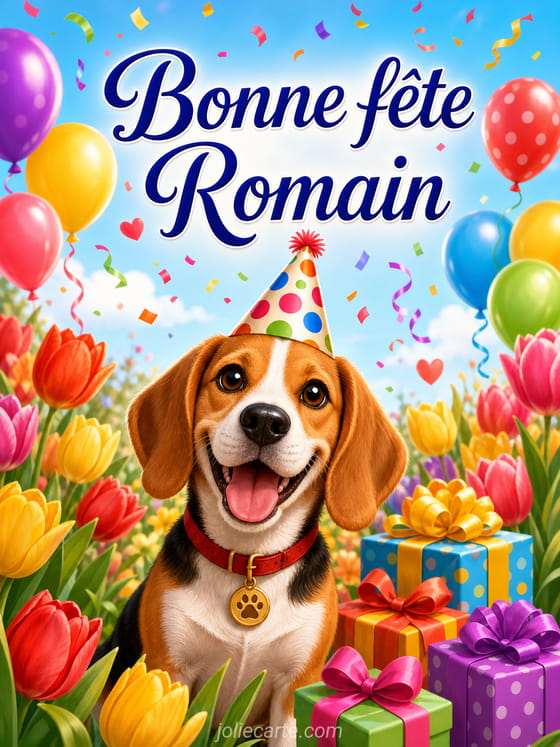 Carte bonne fête Romain