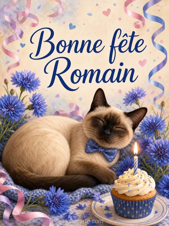 Carte bonne fête Romain