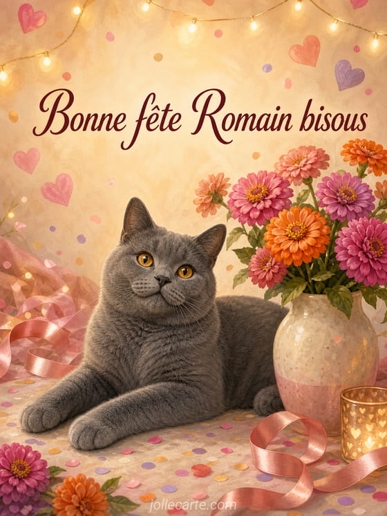Carte bonne fête Romain