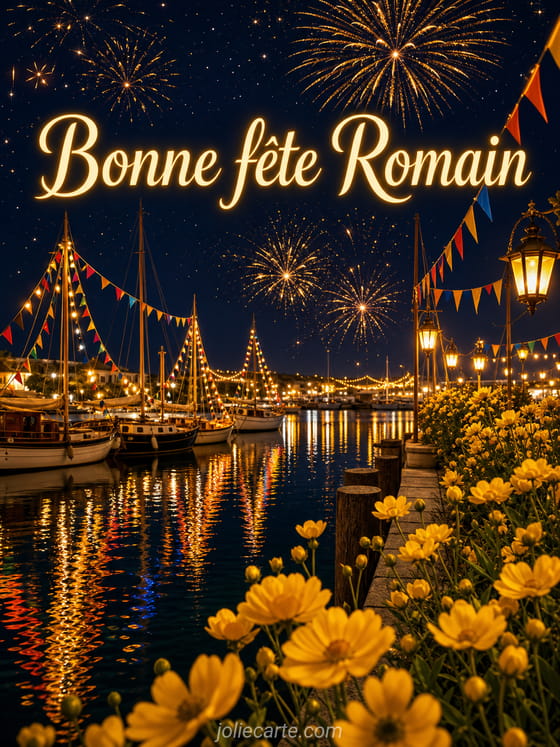 Carte bonne fête Romain