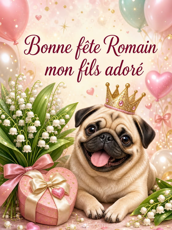Carte bonne fête Romain
