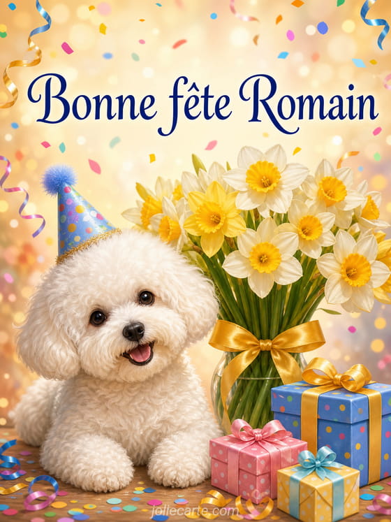 Carte bonne fête Romain