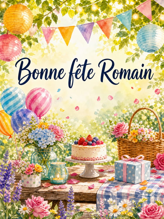 Carte bonne fête Romain