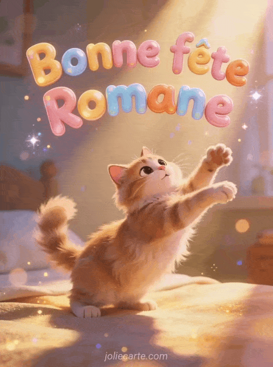 Carte bonne fête Romane animée